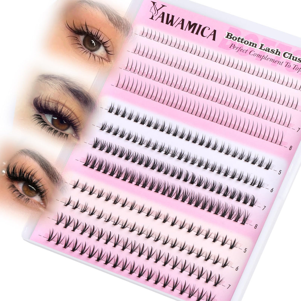 Yawamica bottom lash clusters soft wisps define natural lower lashes
