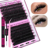 Yawamica fluffier lash clusters 150D+200D for voluminous at-home lashes.