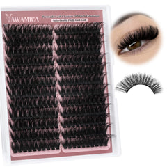 Yawamica fluffier lash clusters for left eye offering soft cat-eye fullness