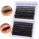 Yawamica lash clusters fluffy for a voluminous, fluttery look at home.
