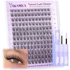 Yawamica lash clusters kit 8-14mm close up for natural looking extensions