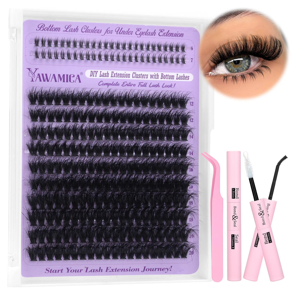 Yawamica lash clusters kit top lashes 12-20mm for wispy eye definition