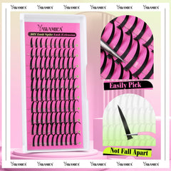 Yawamica spiky lash extensions with a delicate lash band for secure wear