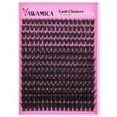 Yawamica wispy lash clusters tray close-up for customizable natural to glam looks.