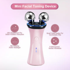 Yawpig device with rotating massage balls for relaxing facial massage