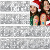 Yazhiji Christmas stencil with tree and Santa for festive body art