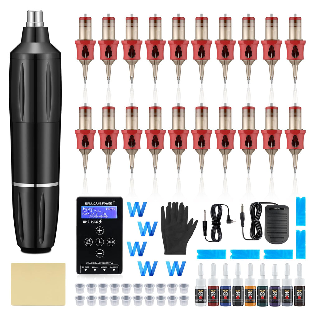 Ybeauty tattoo gun kit assembled for a compact, ready-to-use setup.