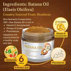 YBW Batana Oil label detail highlights Honduran origin and natural ingredients.
