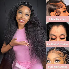 YEAONWHV deep-part lace front wig enables seamless middle or side parting.