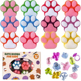Yekery paw bath bomb reveals colorful surprise inside, ideal for kid bath time
