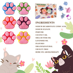 Yekery paw bath bomb includes a scraper for easy packaging opening