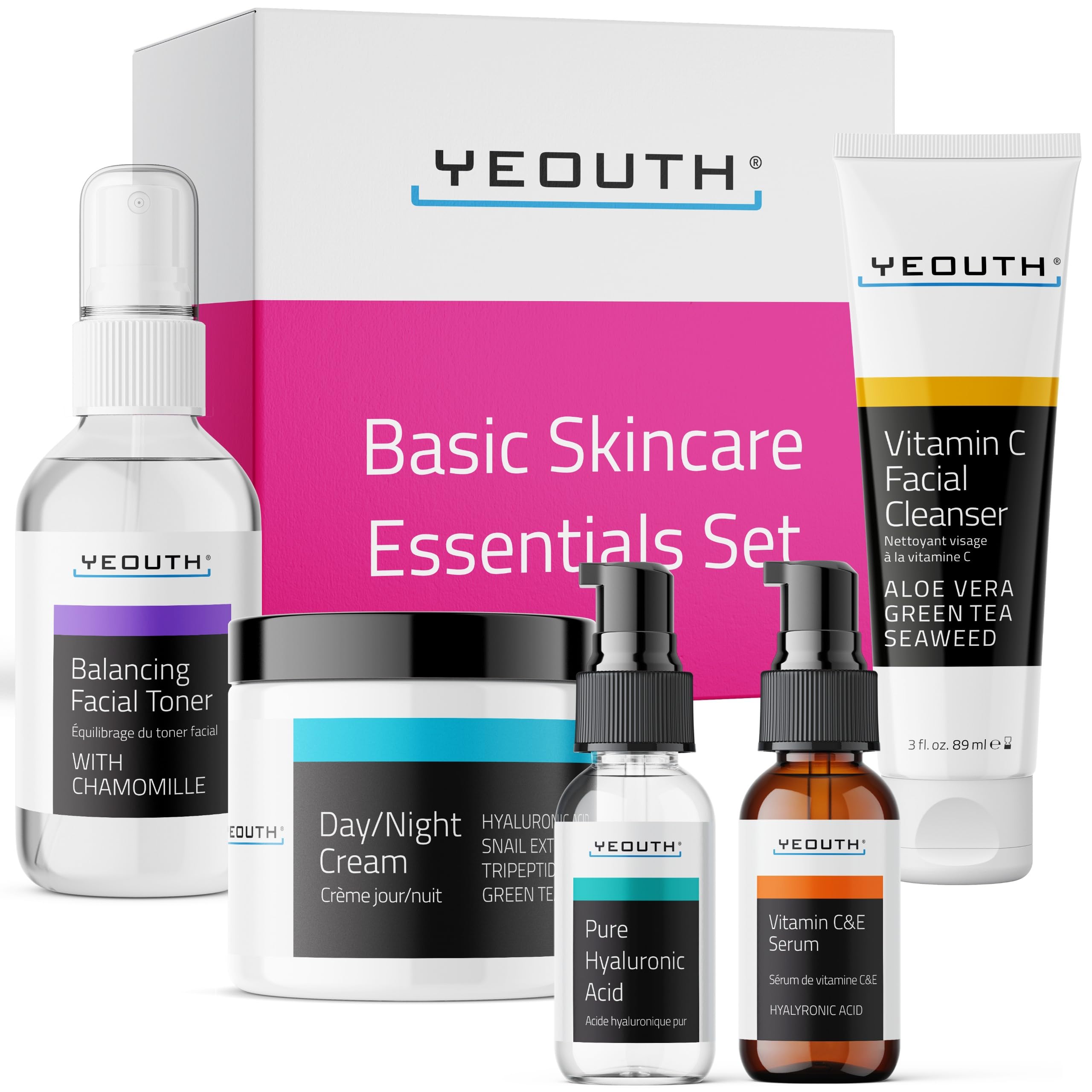 YEOUTH Vitamin C Cleanser bottle for refreshing cleanse and skin prep.