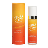 Yerba Glow caffeine eye cream packaging highlights clean vegan formula.