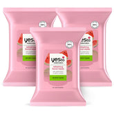 Yes To Watermelon face wipes pack front for quick cleansing and makeup removal.