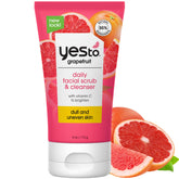 Yes To Grapefruit Daily Scrub bottle front, showcasing natural exfoliation for radiant skin.