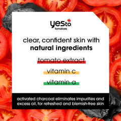Yes To Tomatoes detoxifying formula applying for balanced skin appearance