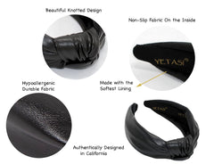 Yetasi headband worn with a blazer for a chic, sophisticated work-from-home look.