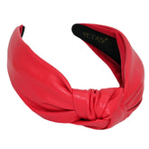 YETASI Candy Red Knot Headband worn with a chic outfit for a quick, polished look.