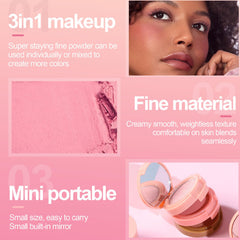 Yeweian cream bronzer swatch adds warm definition for dimension.