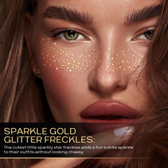 YGQQOY face glitter patches are waterproof and long-lasting for active days.