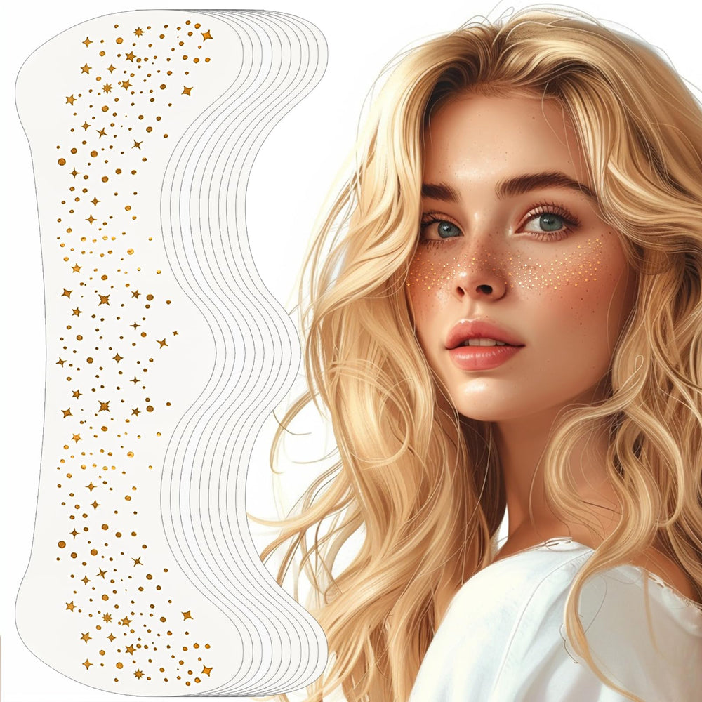 YGQQOY gold freckles stars pack adds festival-ready sparkle to your look.