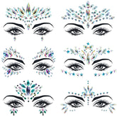 YHmall Mermaid face jewels pack front showing shimmering rhinestones for festival use