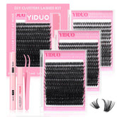 YIDUO 3 Styles Cluster Kit showing 720 clusters for versatile lash looks
