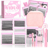 YIDUO 6 styles lash clusters show natural to dramatic volume
