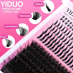 YIDUO manga-style lash clusters 10-18mm for expressive, lightweight drama.