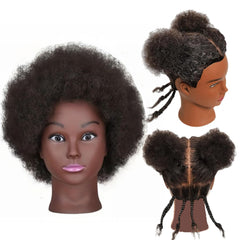 Yiifiulyn Afro mannequin head with 8-inch curly hair for braiding practice