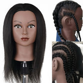Yiifiulyn real hair mannequin head for braiding practice and skill development