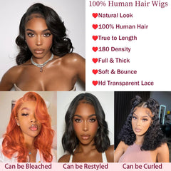 YINGRUN 14 inch body wave wig offers easy everyday styling and soft movement