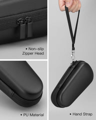 Soft villus lining cushions the Braun razor during transit in the case