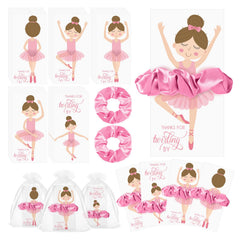 Yinkin ballerina party favors featuring pink velvet hair scrunchies, ideal for party favors.