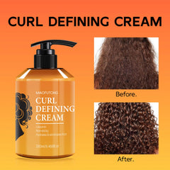 YJLYQF curl-definition cream application showing smooth texture and even coverage.