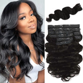 YLNVD body wave clip-in extensions in 14 inch for fuller length and easy wear