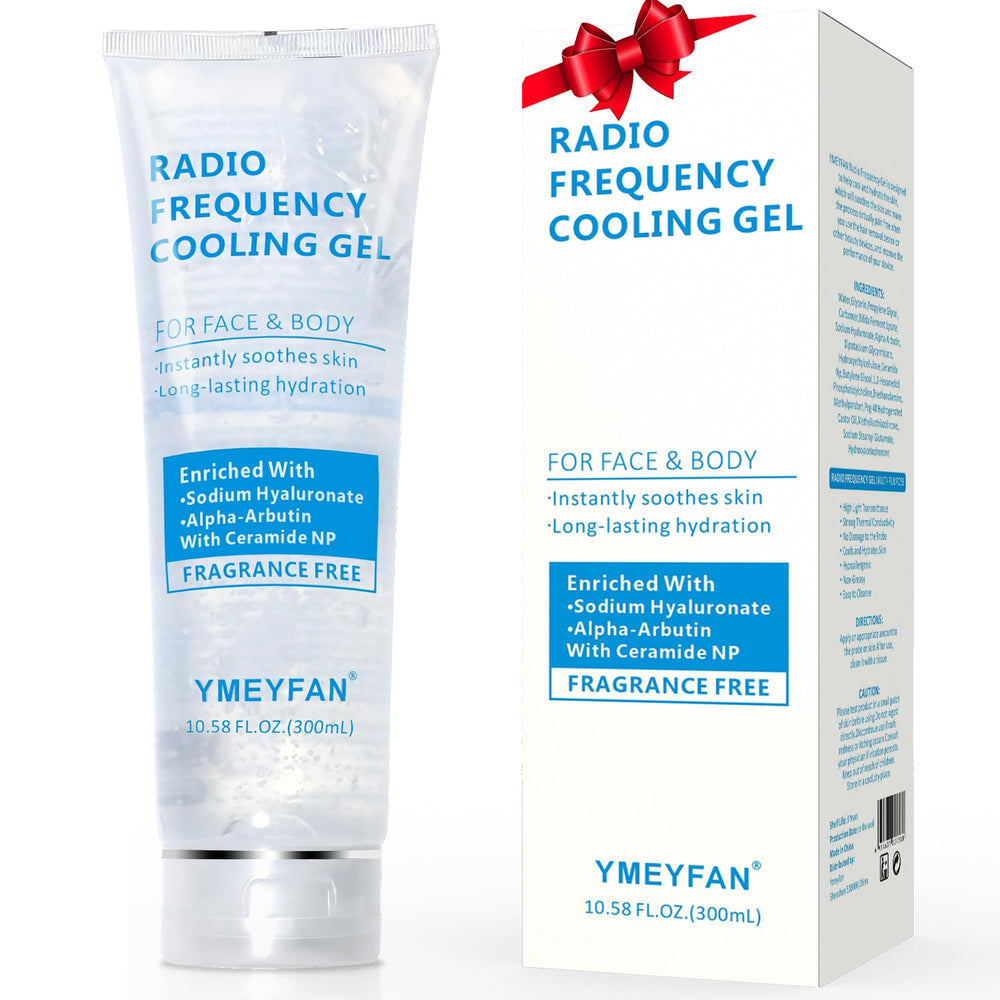 YMEYFAN conductive gel for microcurrent pours provides a cooling, hydrating base.