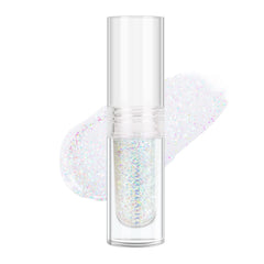YMH BEAUTE liquid glitter eyeshadow holographic peach gold adds dimension