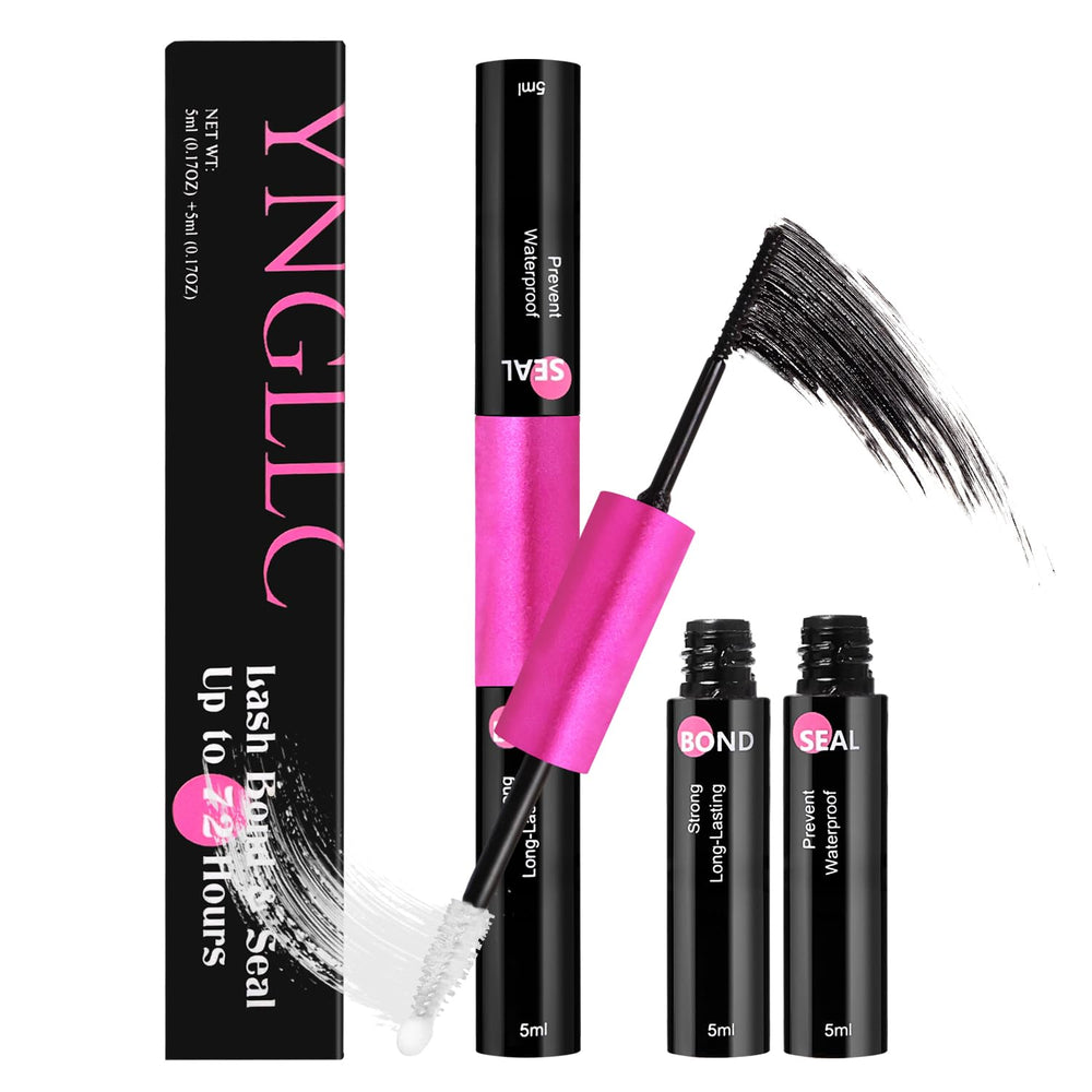 YNGLLC Lash Bond and Seal bottle with dual 5ml containers for long wear.