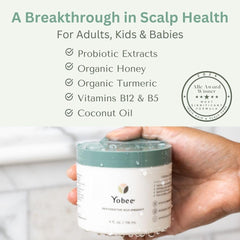 Yobee Restorative Scalp Mask jar and label showcase premium, gentle scalp care