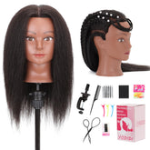 YODIDI mannequin head with 100% human hair close-up for lifelike practice.