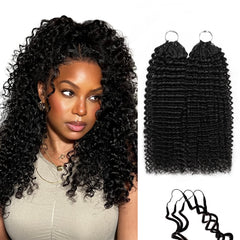 YODIR kinky curly crochet hair 18 inch in natural black for a seamless blend.