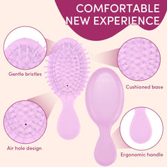 YOJOR mini wet hair brush breathable paddle; promotes airflow while brushing wet hair.