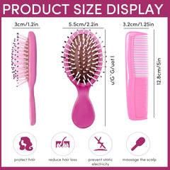 YOJOR mini wet hair brush non-slip handle; easy grip for comfortable detangling.