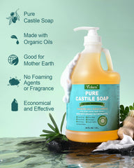 Close-up shows rich lather from Yoken Castile Soap for sensitive skin.