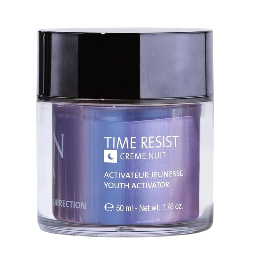 Yonka Time Resist Nuit airless jar enabling precise nightly dosing.