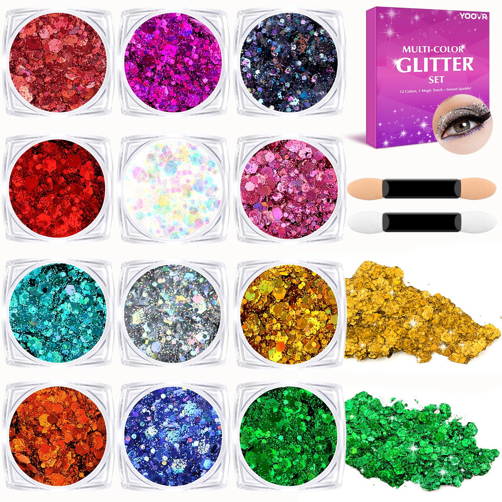 YOOVR body glitter kit packaging ready for festive party use