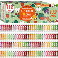 Yopela 112-pack natural lip balm with assorted flavors for daily hydration