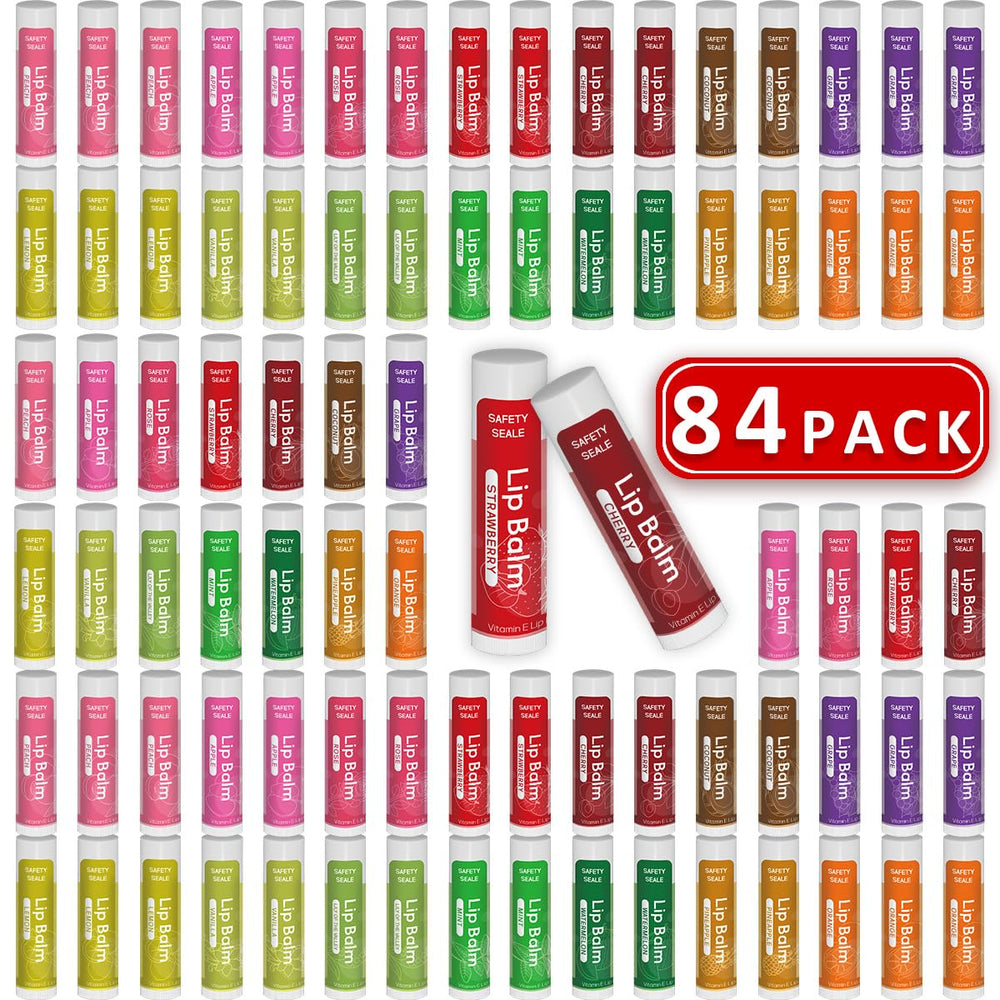 Yopela 84-pack lip balm collection for bulk gifting and daily lip care.