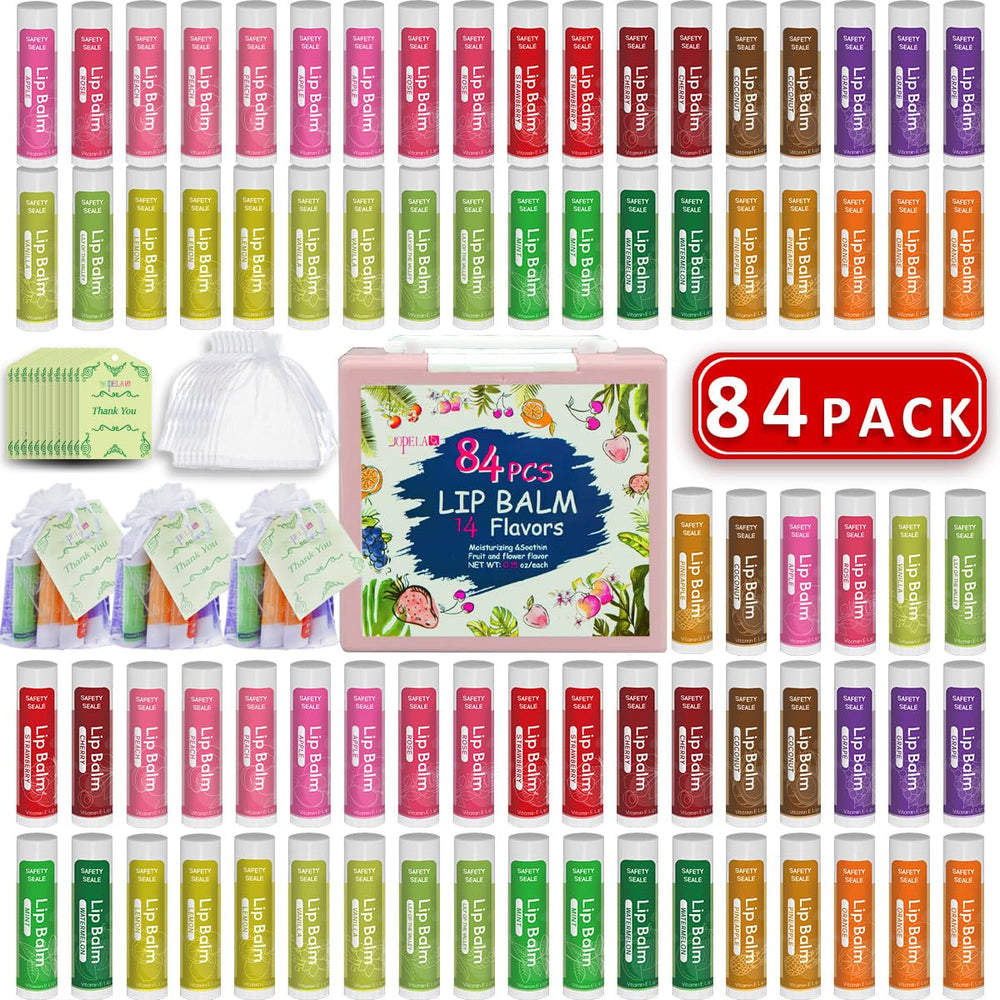 Yopela lip balm collection showing 14 flavors for daily moisture